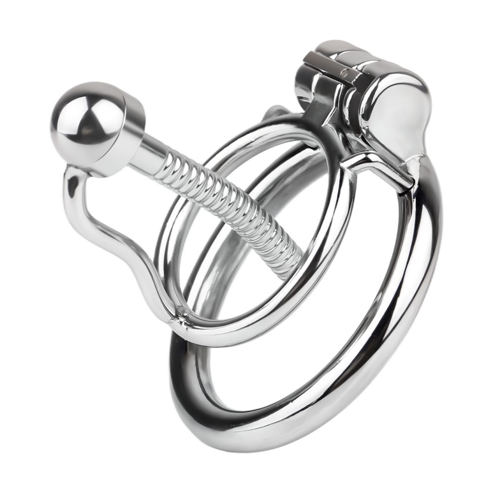 Material: 304 Stainless steel
... FAAK - Chastity Cage w Urethral Plug - Silver photo-7