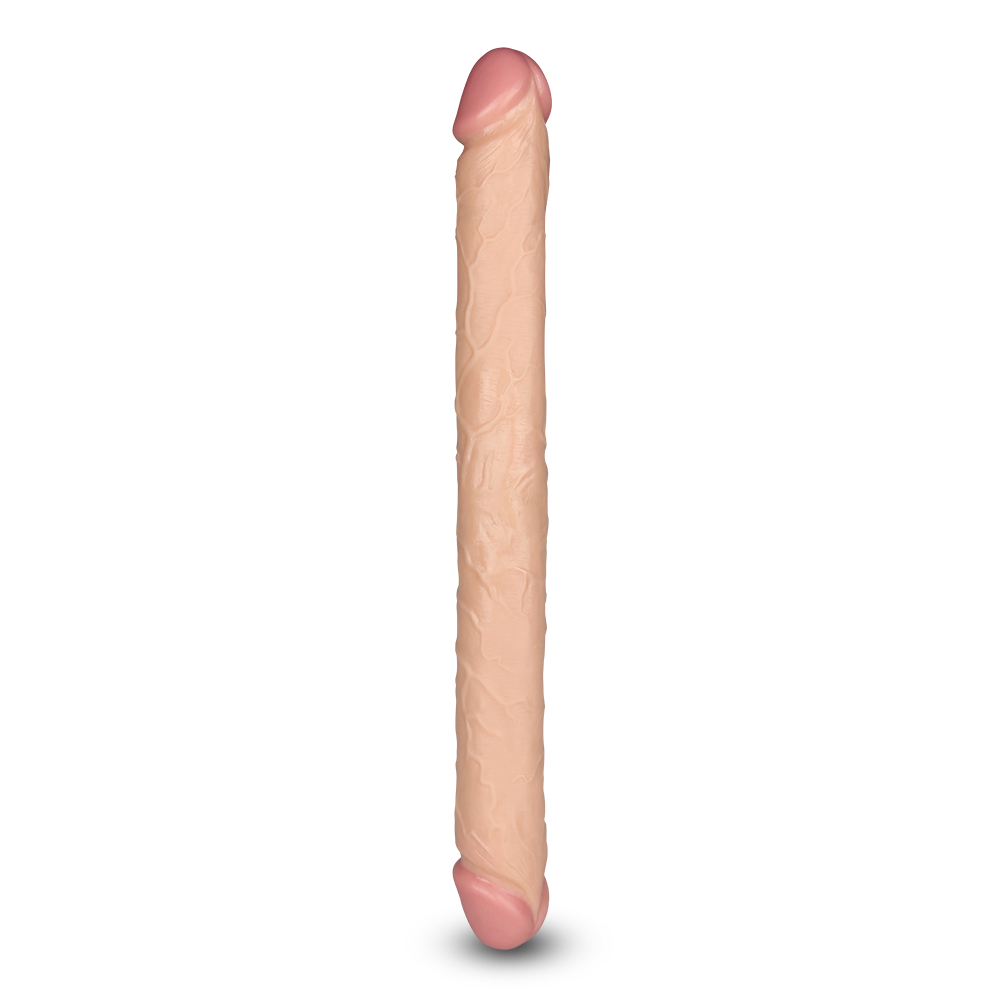 Realistic double ended dildo for solo and shared play for bo... Lovetoy - King Size Slim Ultra Double Dildo - Skin photo-7