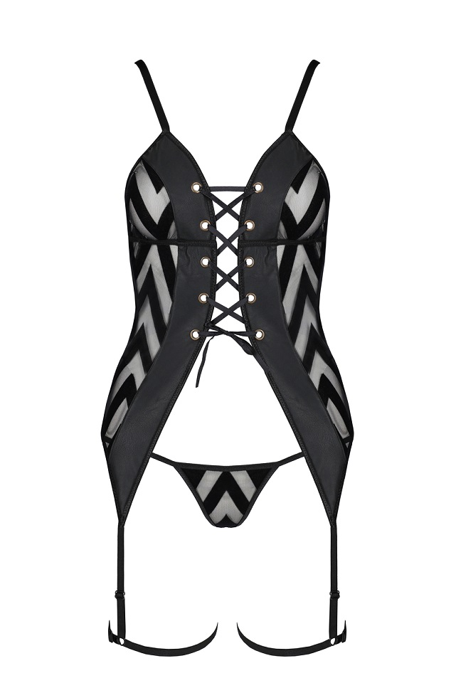 Passion - Angelica Corset - Black - L/XL photo