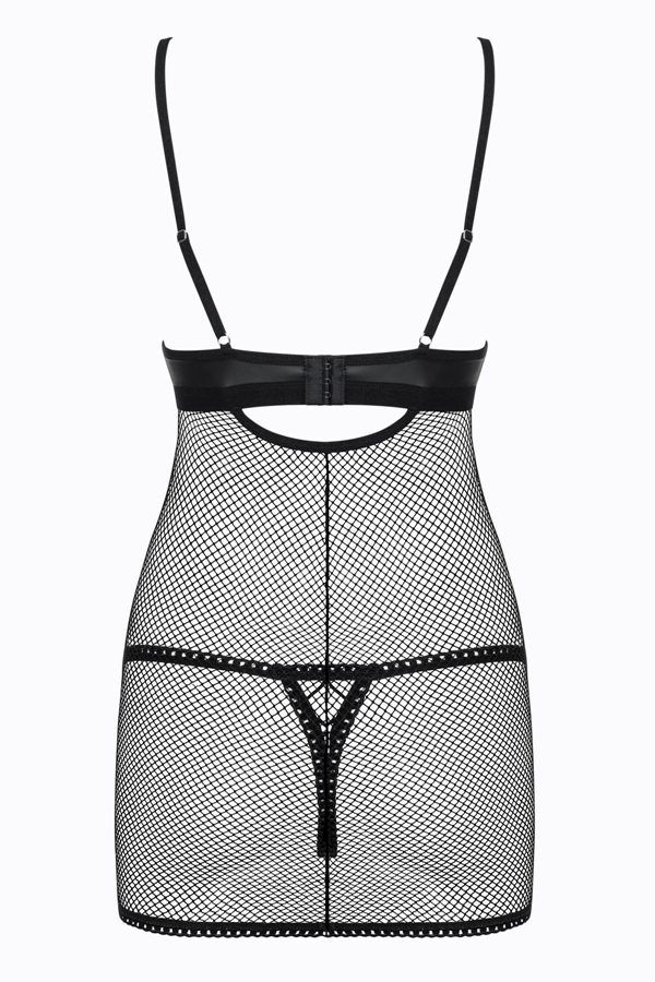 Do you already have a plan for tonight? Fantastic! Did you r... Obsessive - Redella Chemise & Thong - Black - S/M photo-8