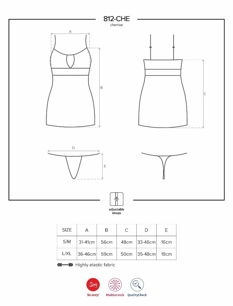 Sexy and flirtatious lingerie? It’s right here – just for yo... Obsessive - 812-CHE-1 chemise & thong - S/M photo-9