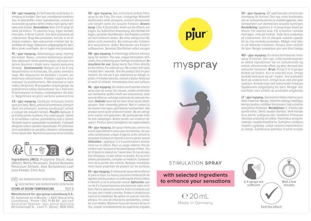 Pjur - 女性刺激噴霧 - 20ml 照片-3