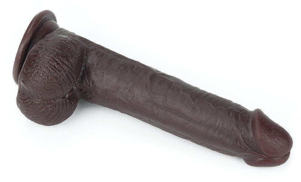Made with realistic dual-layer sliding-skin material for Iif... Lovetoy - 9'' Sliding Skin Dual Layer Dong - Brown photo-13