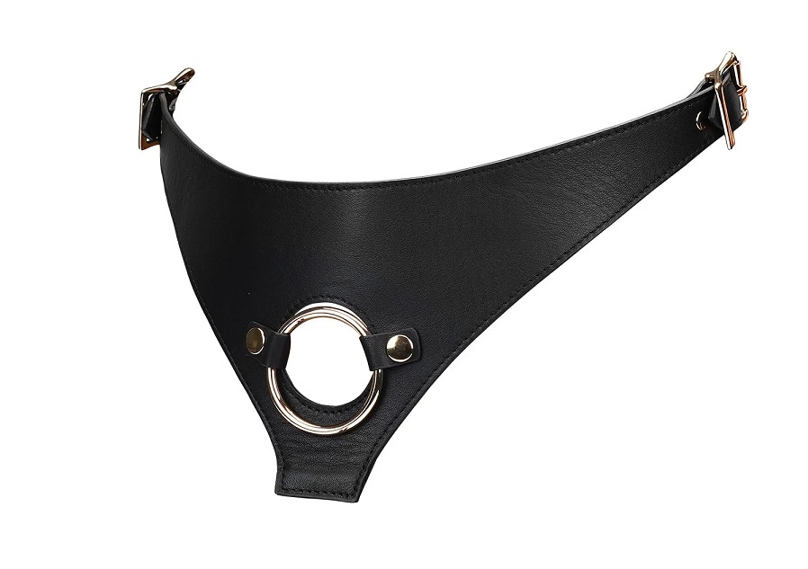 Take the lead in luxurious leather with Dark Secret Strap On... Liebe Seele - Deluxe Leather Strap-On Harness - Dark Secret photo-3