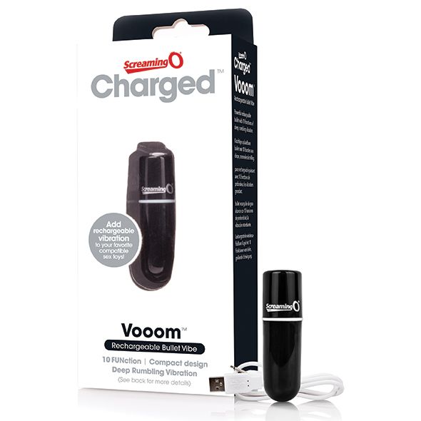 Enjoy powerful portable vibration with Charged Vooom, a uniq... The Screaming O - Charged Vooom Bullet Vibe - Black photo-5