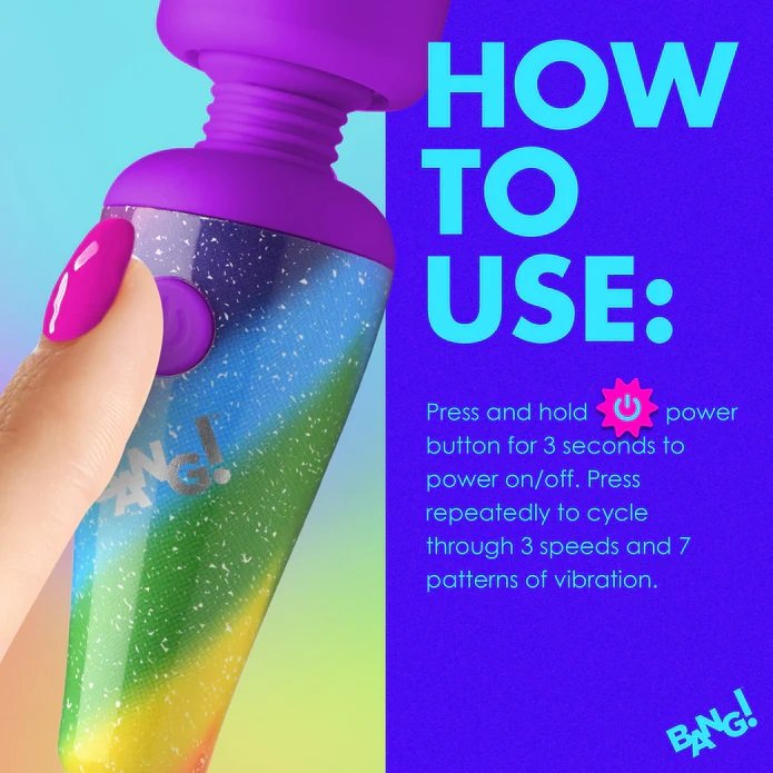 Elevate your self-love sessions with our high-performance vi... Bang! - Rainbow Mini Wand Vibrator photo-6