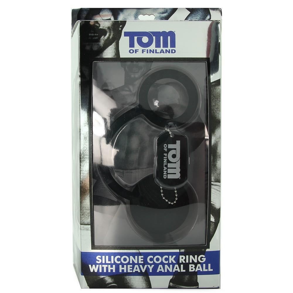 Combining cock and anal stimulation, this solid silicone toy... TOF - Silicone Cock Ring with Heavy Anal Ball photo-13