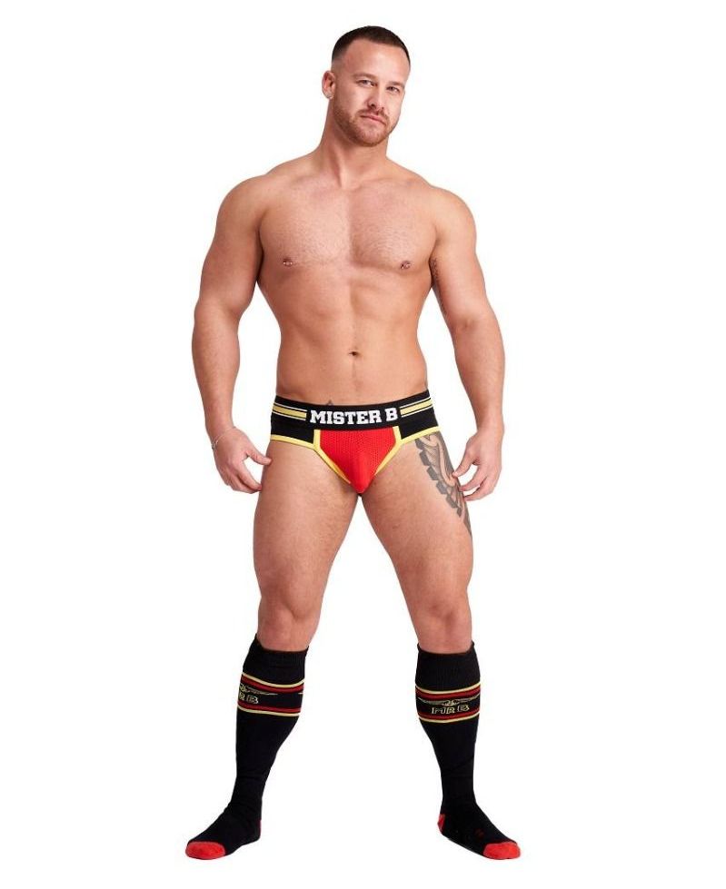 These jock briefs feature the signature Mister B Urban inner... Mister B - Urban Brussels Jock Brief - Red - M photo-4