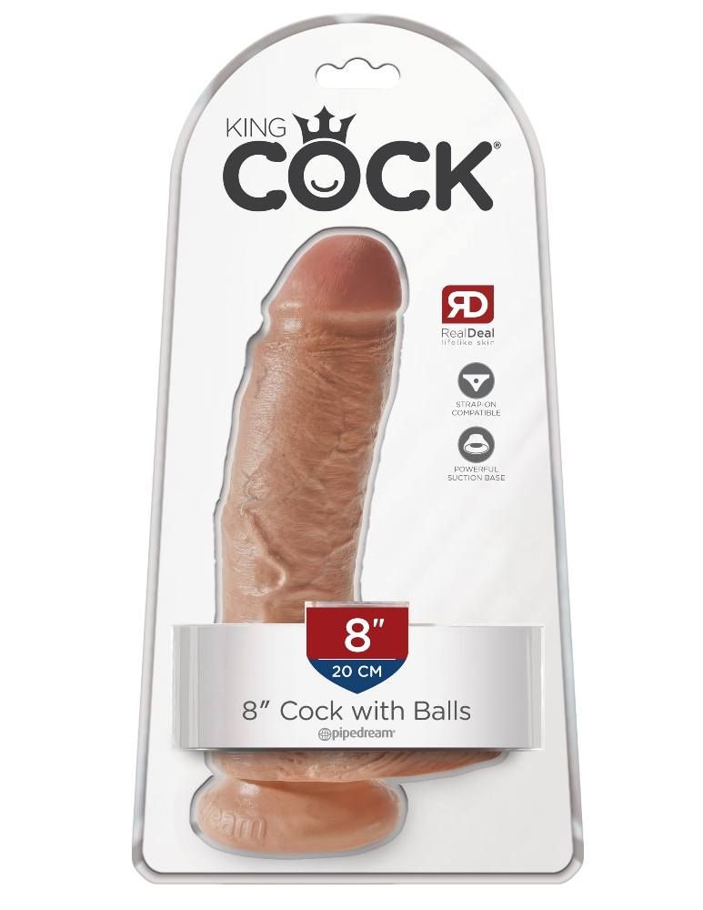 Do you want your first dildo to look and feel just like the ... King Cock - 8″ Cock With Balls - Caramel photo-7