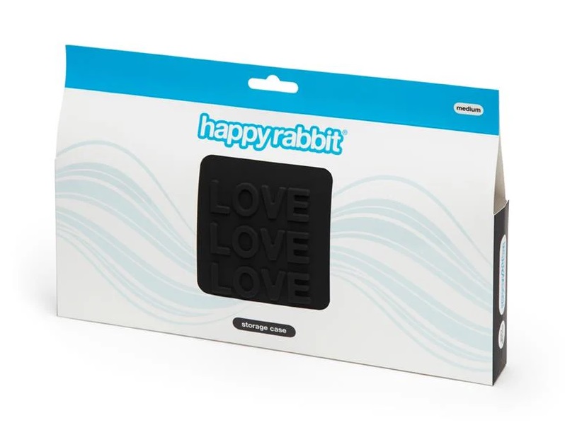 Happy Rabbit - Love Storage Zip Bag M - Black photo-5