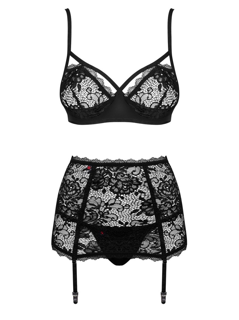 Ready for a lot of fun? You deserve it for being… naughty. S... Obsessive - Peonesia 3-pcs Set - Black - L/XL photo-7