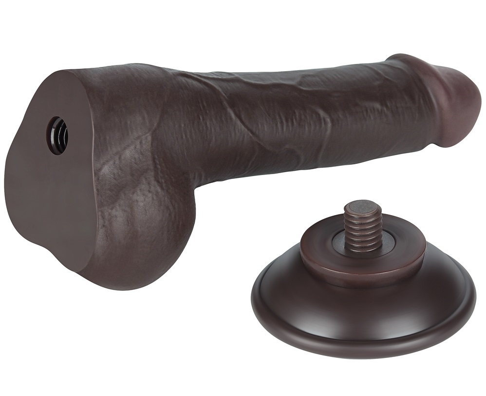Made of realistic dual-layer sliding-skin material for Iifel... Lovetoy - 7.5" Sliding Skin Dildo 13.2cm - Brown photo-10