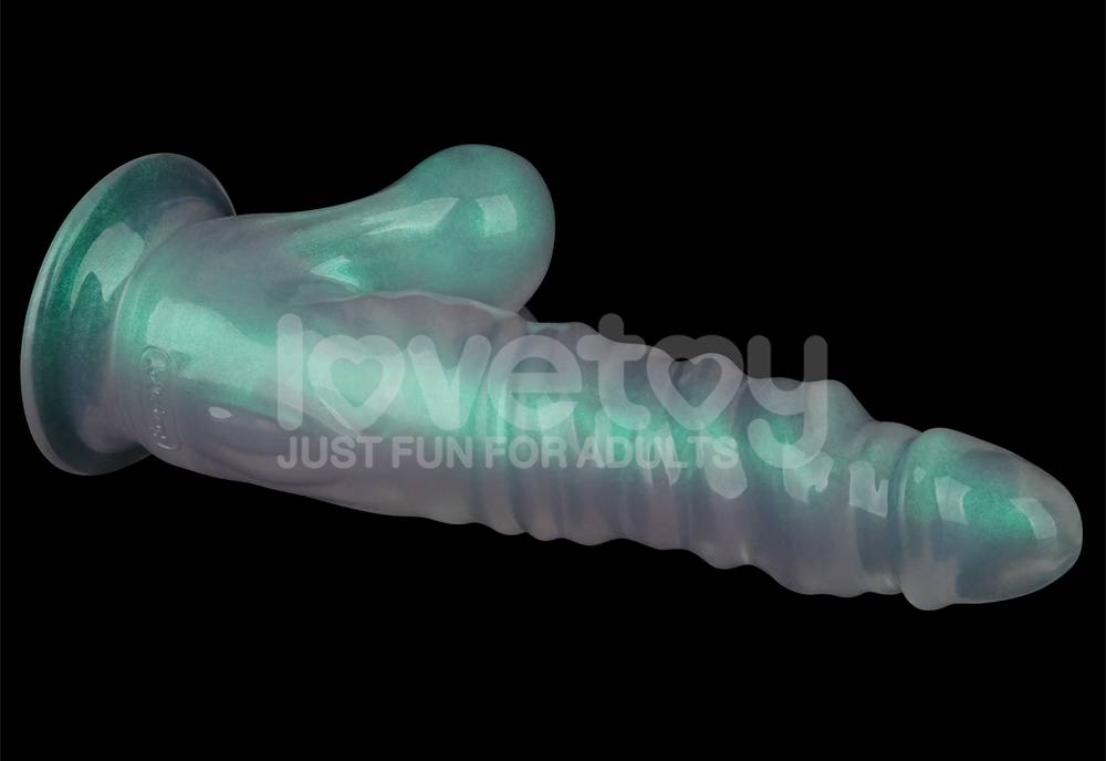 Lovetoy - 10'' Opal 珍珠色假阳具 - 绿色 照片-9