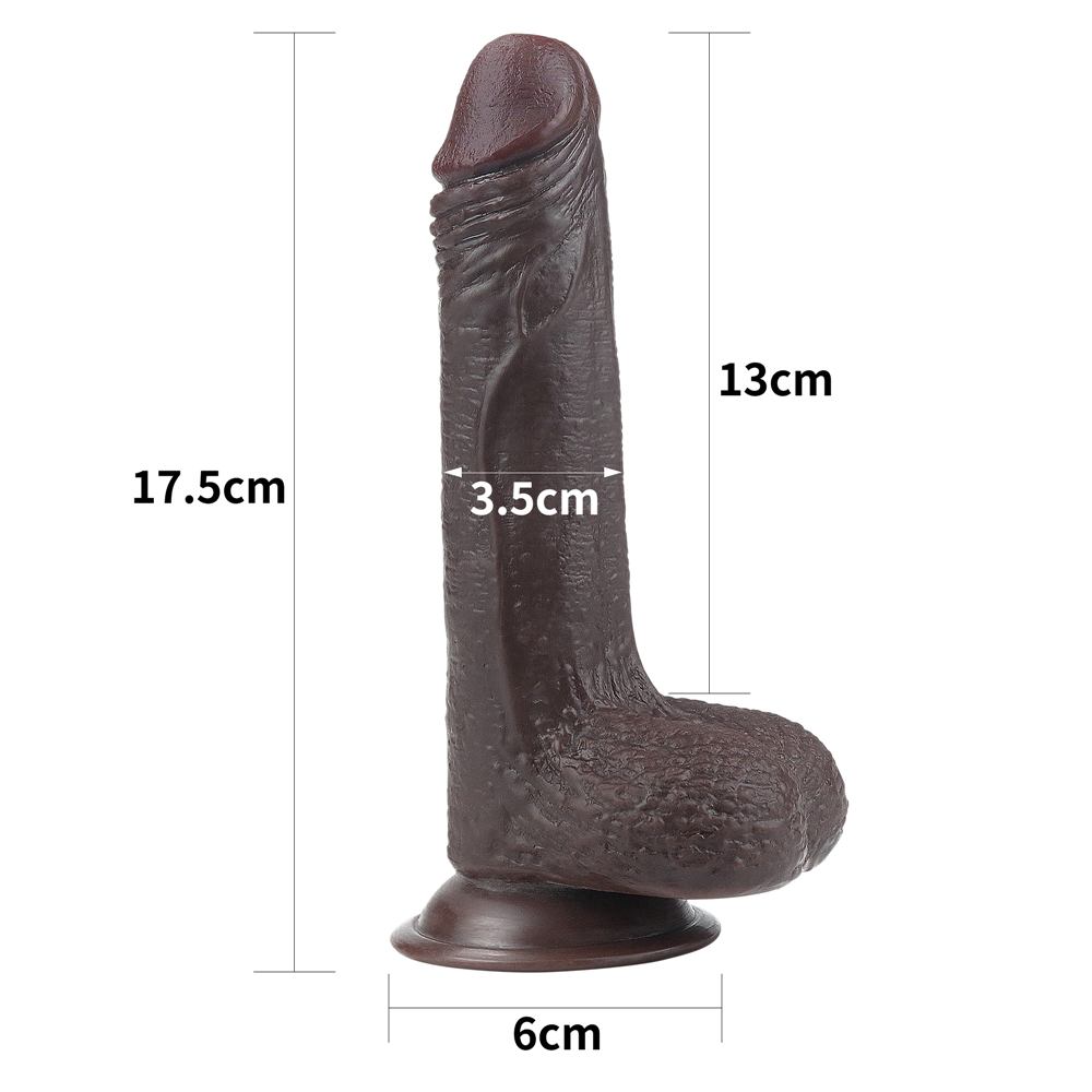 Made with realistic dual-layer sliding-skin material for Iif... Lovetoy - 7" Sliding Skin Dual Layer Dong - Black photo-16