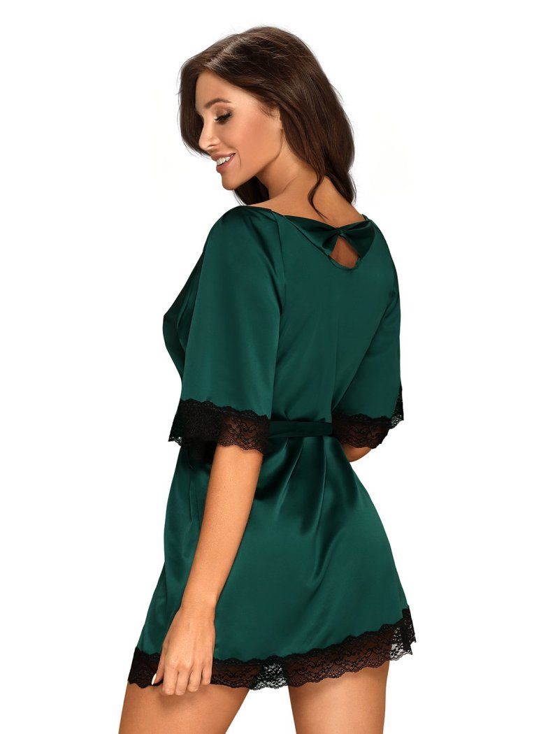 Something perfect for a sensual look during breakfast time? ... Obsessive - Sensuelia Robe - Green - S/M photo-2