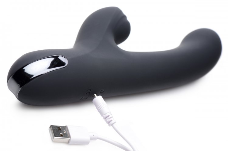 Get ready for the 5 star treatment with this premium silicon... Inmi - 13X Silicone Pulsing & Vibrating Rabbit - Black photo-4