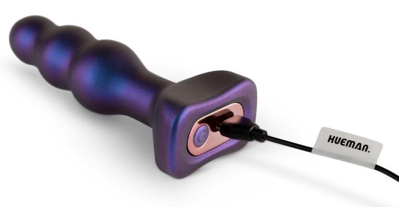 Experience unique and arousing stimulation with this vibrati... Hueman - Space Invader Vibro Plug - Purple photo-5