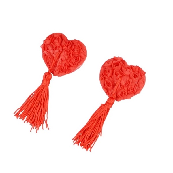 Toynary - SM09 Rose Nipple Covers - Red photo