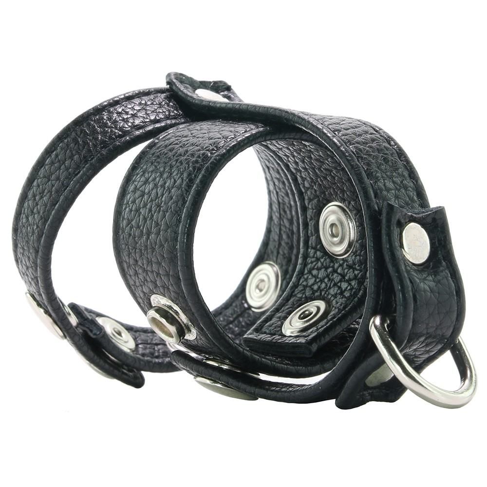 Combining sexy scrotum constriction with a classic erection ... Blueline - Cock Ring With 1'' Ball Stretcher And Optional Weight Ring photo-5