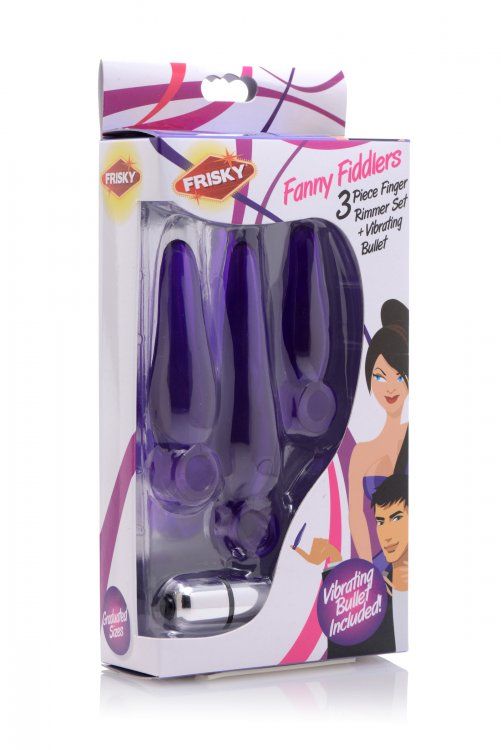 Ready to explore the intense pleasures of anal stimulation? ... Frisky - 3 Piece Vibrating Finger Rimmer Set - Purple photo-4