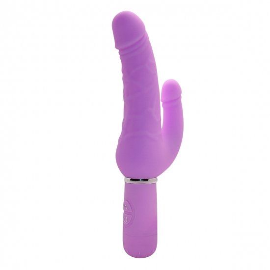 Modern design vibrator for a double penetration. 30 vibratio... Aphrodisia - Levina Double Penis - Purple photo-5
