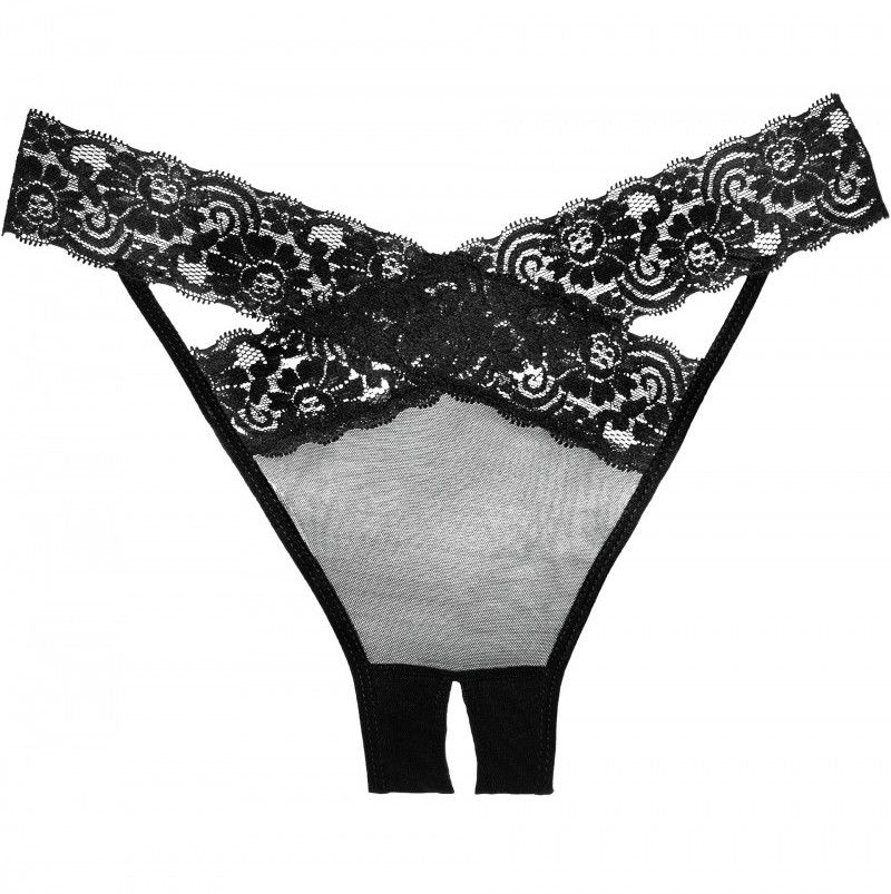 Sexy lace crotchless desire panty. Allure - Crotchless Desire Panty - Black photo-3