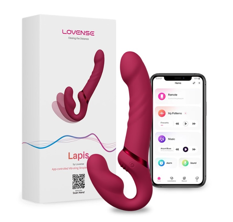 Flexible double-ended vibrating strapless strap-on.
Two bod... Lovense - Lapis Vibro Strap-On photo-18