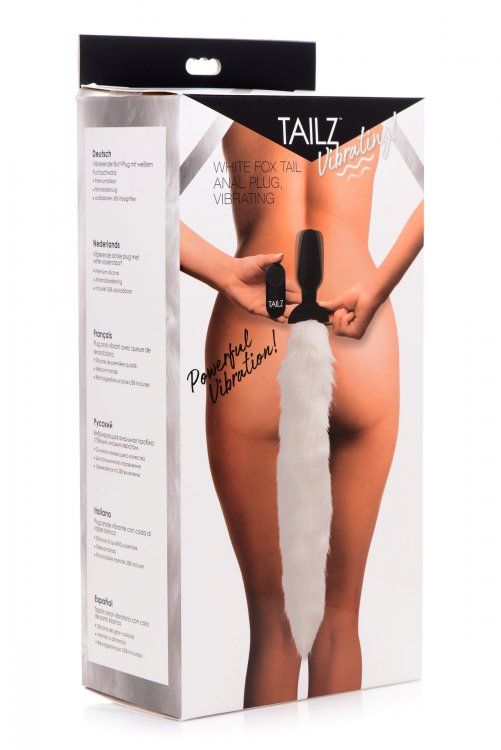 Unleash the elusive and elegant snow beast that resides with... Tailz - Fox Tail Vibrating Anal Plug - White photo-7