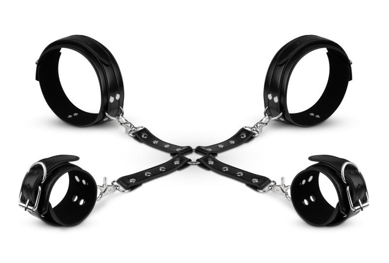 Restrain your sub in the most seductive way imaginable. With... Bedroom Fantasies - Cuffs & Hogtie Set - Black photo-3