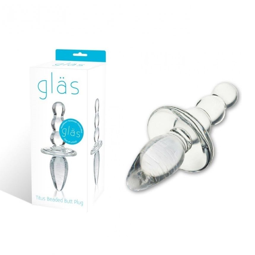 The smooth feeling of glass and its crystal clear look is ir... Glas - Titus Beaded Butt Plug photo