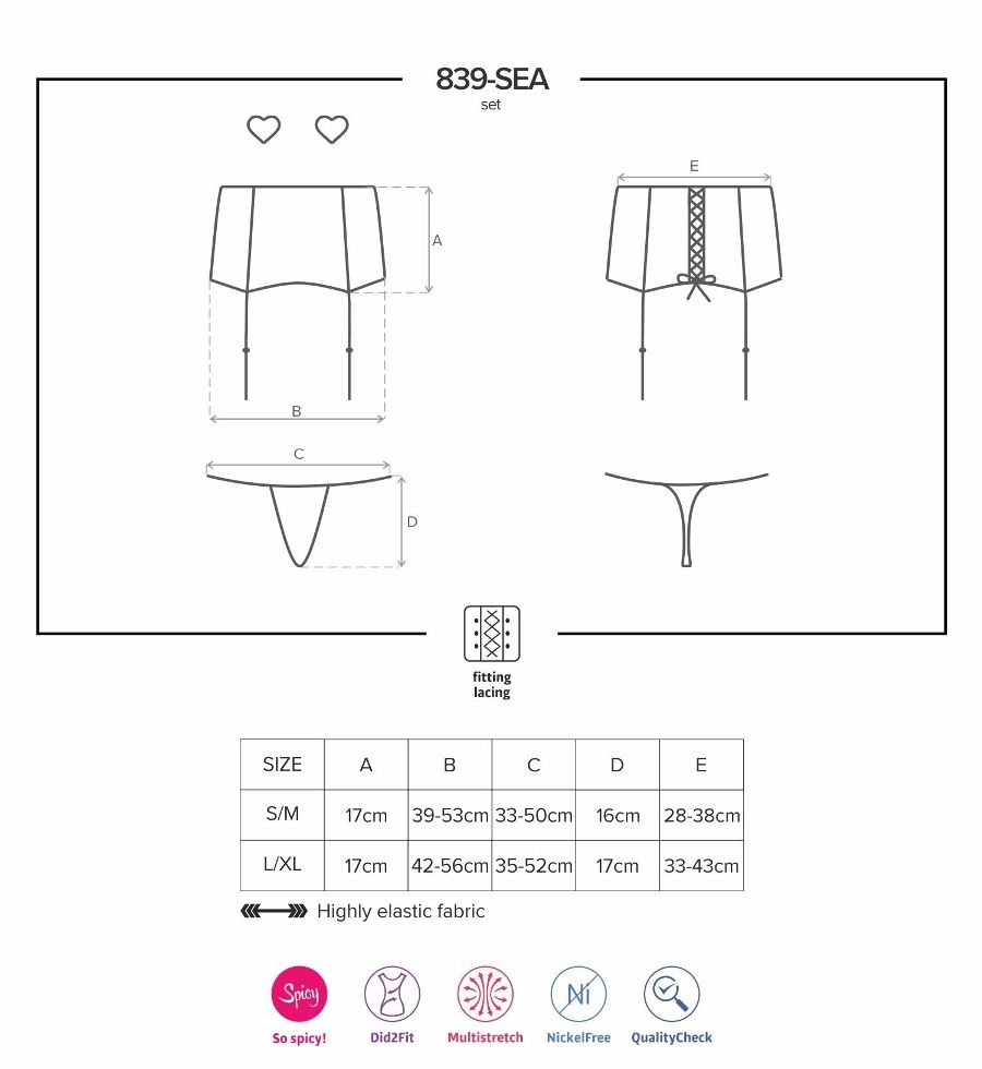 Obsessive - 839-SEA-1 Set 3-pcs - Black - S/M photo-9