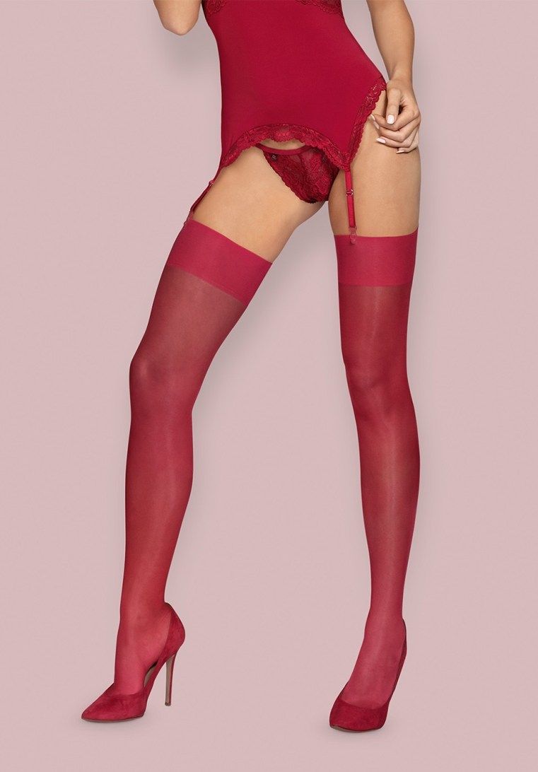 Wanna look absolutely fantastic? Time to buy sexy stockings!... Obsessive - S800 Stockings - Ruby - S/M photo-3