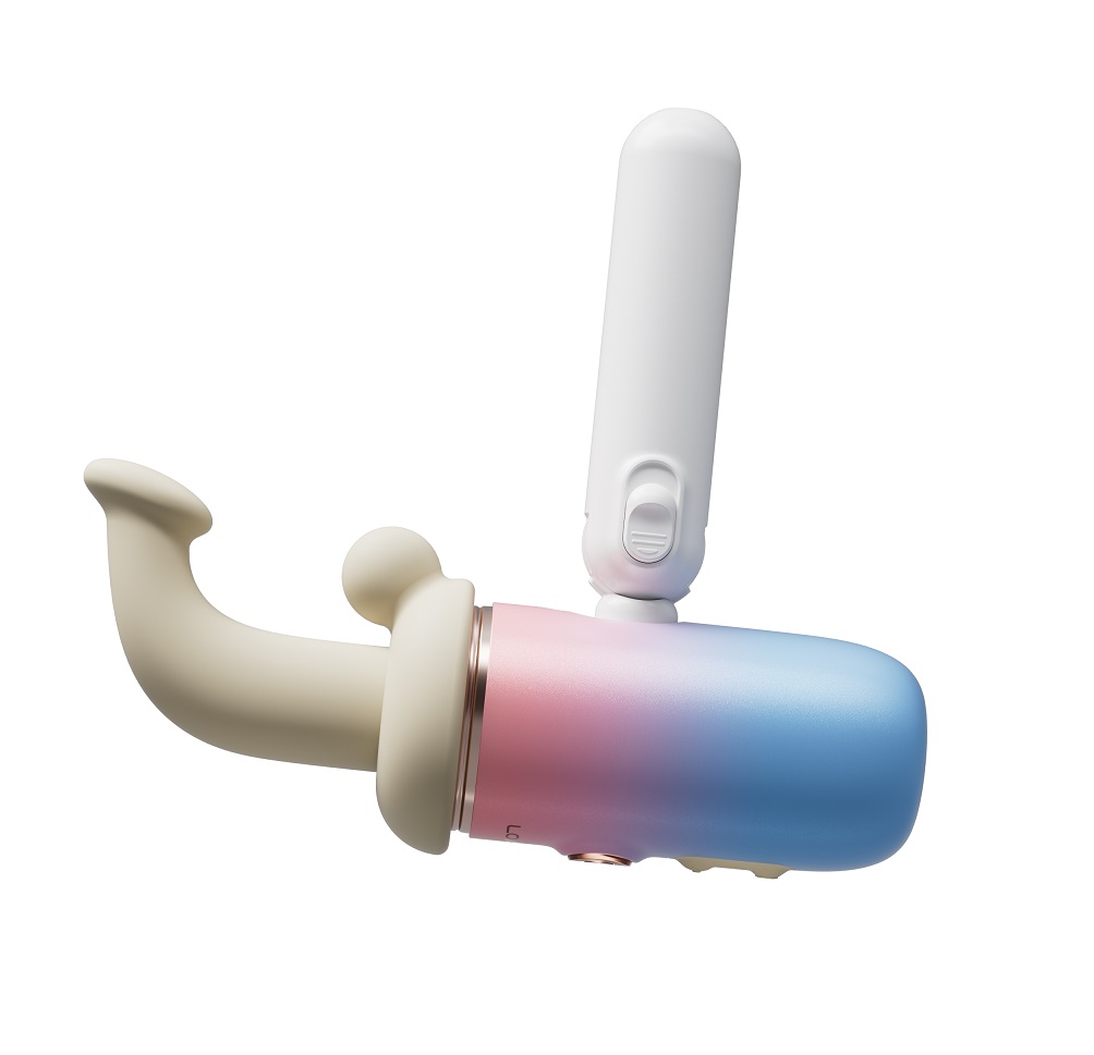 Designed to deliver targeted internal and external stimu... Lovense - Spinel APP Thrusting & Heating Dildo - Blue & Pink photo-6