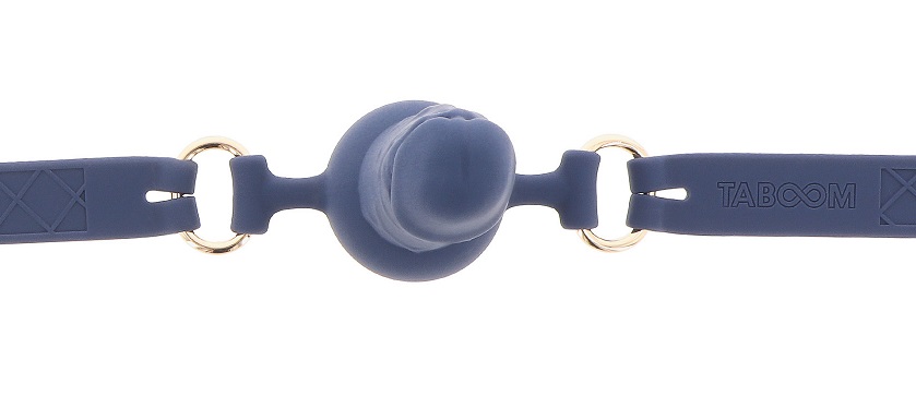 Experience a captivating bondage encounter with the TABOOM S... Taboom - Supreme Penis Ball Gag - Blue photo-4