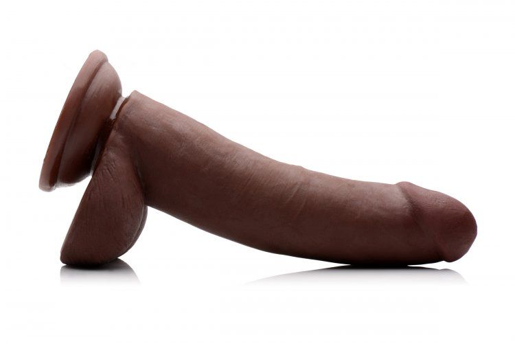 Sink this silky-smooth shaft into your hungry hole! This gor... USA Cocks - 8" Ameriskin Dual Density Dildo - Brown photo-5