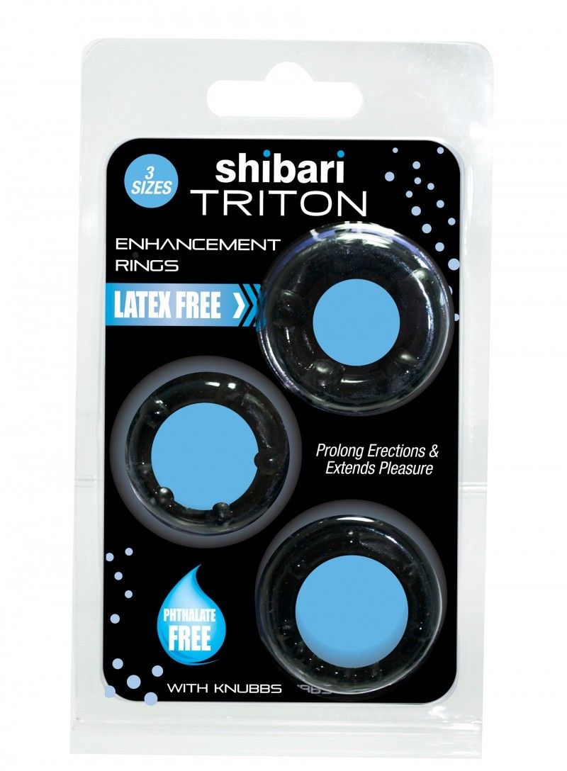 Shibari - Triton Enhancement Rings - Black photo-2