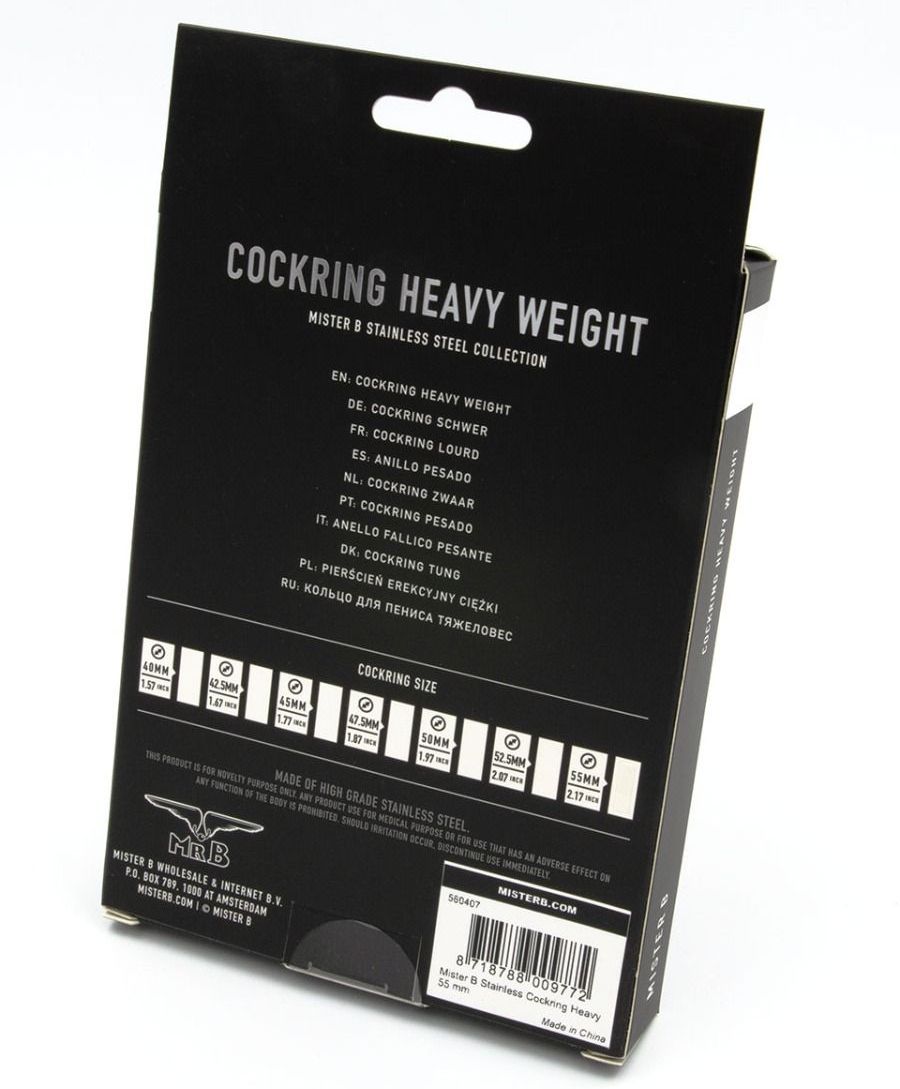 This Mister B Cockring Heavy is a stainless steel cockring, ... Mister B - Stainless Cockring Heavy 40mm - Silver photo-7