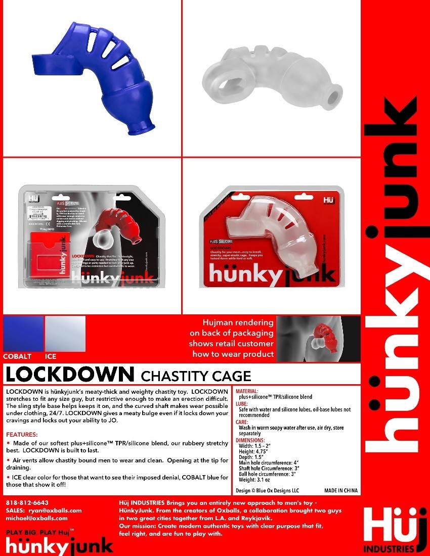 Chastity is Hüj weather you lock your junk up or submit and ... Hunkyjunk - Lockdown Chastity Cage - Ice photo-4