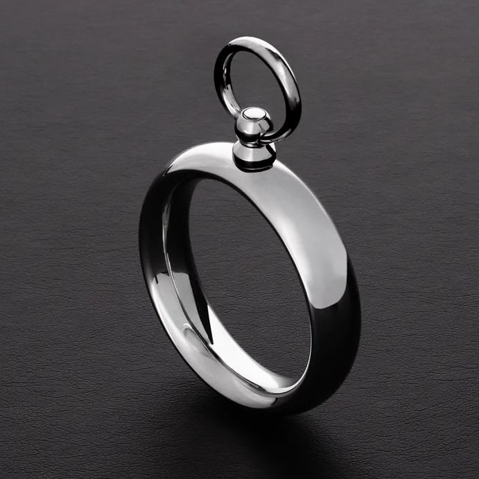 This high-quality cockring with an eyelet is precision made ... Steel - Donut Metal Ring w O-Ring 50mm photo-2