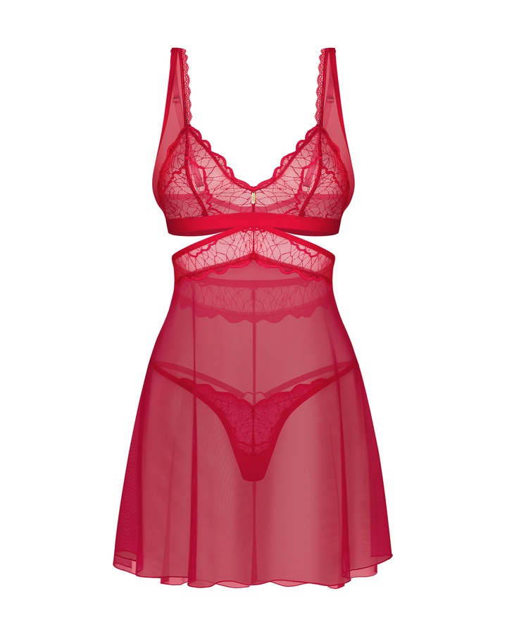 Obsessive - Cupide Desir Babydoll - Red - S/M photo
