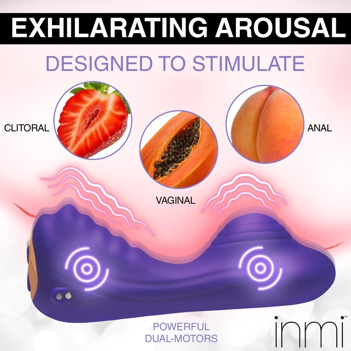 Slip this textured, premium silicone toy between your thighs... Inmi - Ride N' Grind Vibro Grinder - Purple photo-2