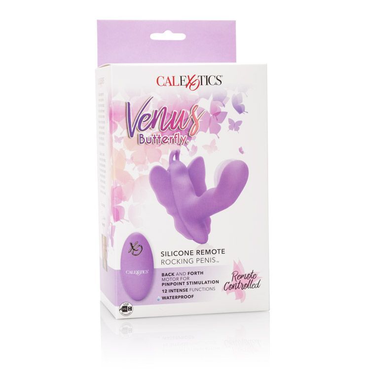 Prepare to be thrusted into a world of full-contact stimulat... CEN - Butterfly Remote Rocking Penis - Purple photo-6