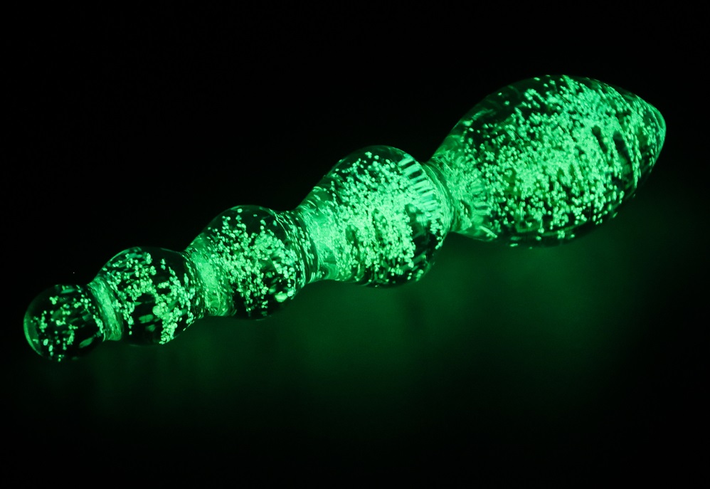 Lovetoy - Tantalizing Orbs Glow Glass Dildo - Clear photo-4