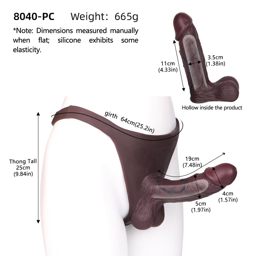 FAAK - Hei Yao Hollow Penis Pants - Black 照片-10