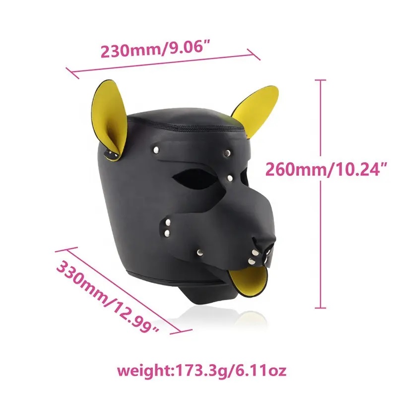MT - Face Mask w Leash - Yellow/Black photo-9