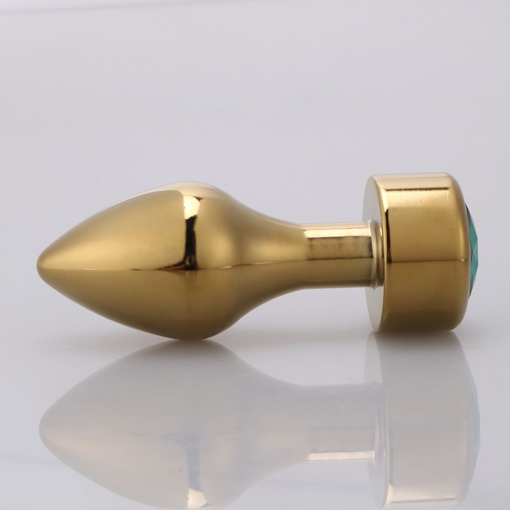 MT - Anal Plug 92x35mm - Golden/Green photo-4