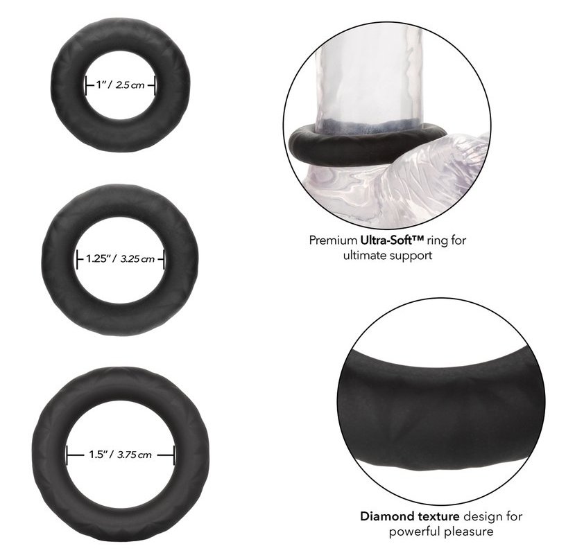 Set of 3 gradually sized premium Ultra-Soft Silicone support... CEN - Link Up Ultra-Soft Supreme Set - Black photo-3