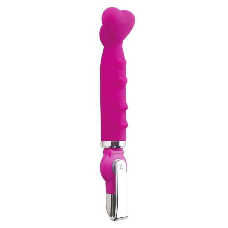 Rechargeable silicone USB plug dildo with 20 speeds.
S tron... Aphrodisia - Alice Heart Shaped Vibe - Rose photo-2
