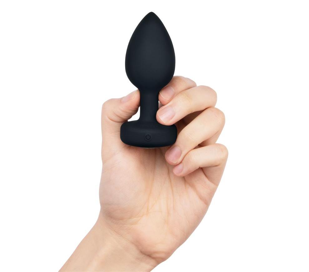 Sparkle and shine as you experience the inner delight of the... B-Vibe - Vibrating Jewel Plug M/L - Black photo-2