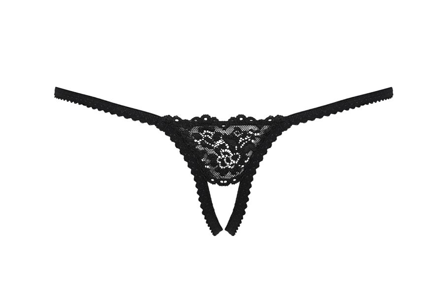 Time for piquant games and pleasant experiences! Imagine tha... Obsessive - 852-THC-1 Crotchless Thong - Black - L/XL photo-8
